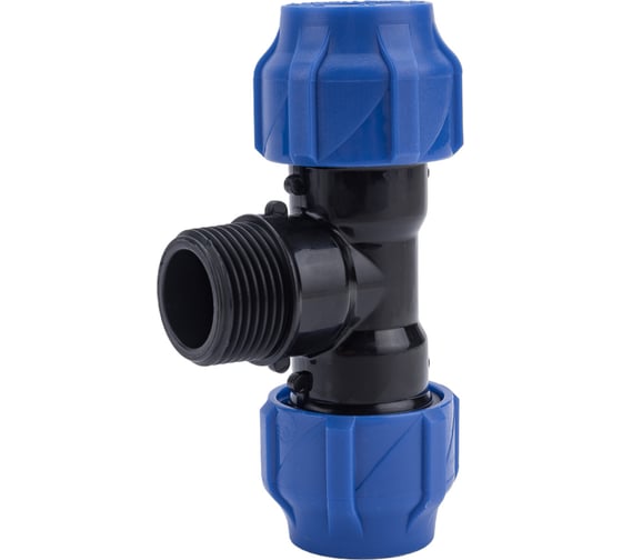 Компрессионный переходной тройник VALFEX ПНД, с наружной резьбой, 20-3/4"-20 1210022003420