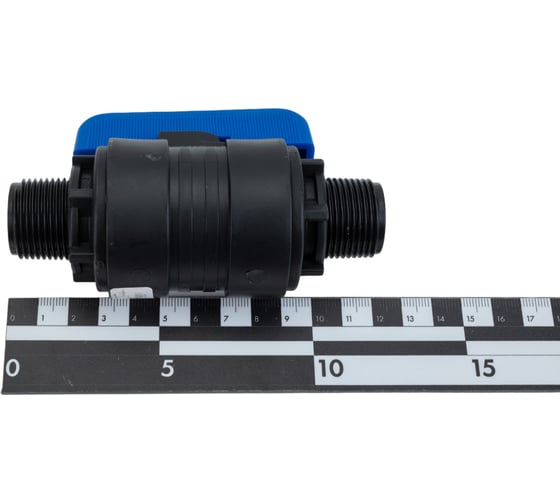 Компрессионный шаровой кран VALFEX ПНД НР/НР резьба разборный 3/4"-3/4"Ду16 1210216034034