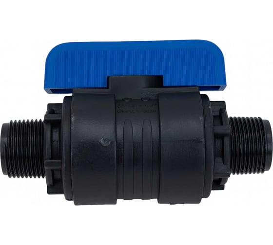 Компрессионный шаровой кран VALFEX ПНД НР/НР резьба разборный 3/4"-3/4"Ду16 1210216034034
