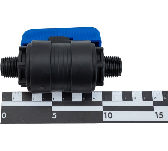 Компрессионный шаровой кран VALFEX ПНД НР/НР резьба разборный 1/2"-1/2" Ду16 1210216012012