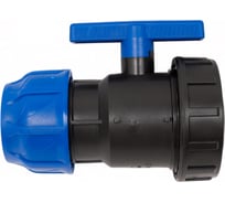 Шаровой кран VALFEX ПНД компрессионный цанга - внутренняя резьба, разборный 63x1 1/2" 1210012563112