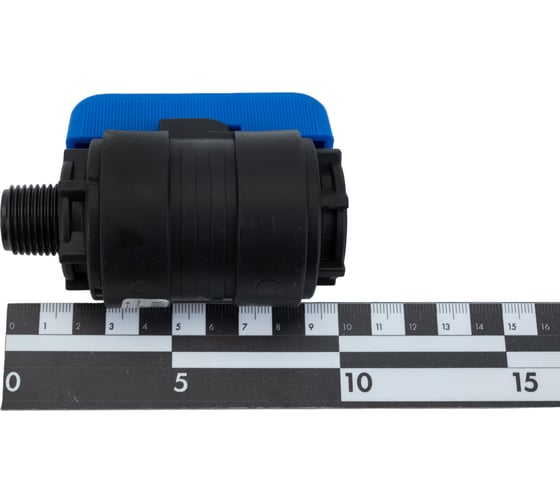 Компрессионный шаровой кран VALFEX ПНД НР/ВН резьба разборный 1/2"-1/2"Ду16 1210016012012