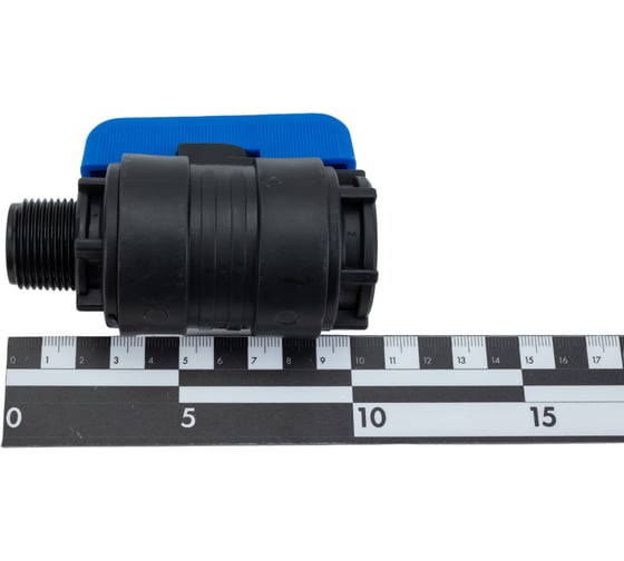 Компрессионный шаровой кран VALFEX ПНД НР/ВН резьба разборный 3/4"- 3/4"Ду16 1210016034034