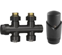 Комплект термостатический интегрированный VIVALDO прямой 1/2 антрацит SITRV-AT