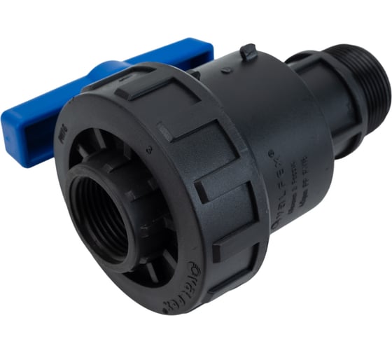 Компрессионный шаровой кран VALFEX ПНД НР/ВН резьба разборный 1 1/4"-1"Ду33 1210012114100
