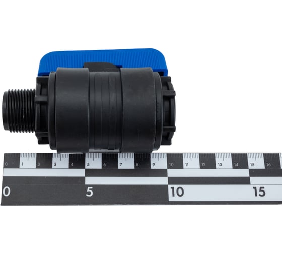 Компрессионный шаровой кран VALFEX ПНД НР/ВН резьба разборный 3/4"- 1/2"Ду16 1210016034012