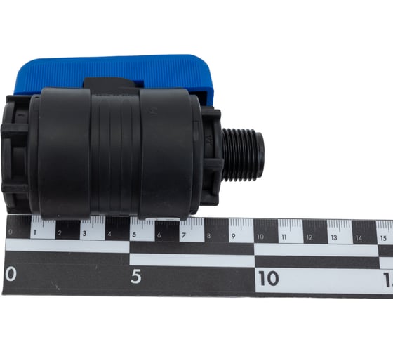 Компрессионный шаровой кран VALFEX ПНД НР/ВН резьба разборный 1/2"-3/4"Ду16 1210016012034