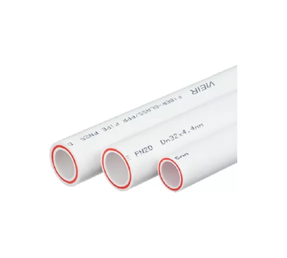 Труба полипропиленовая ViEiR 3 шт армированная стекловолокном 63x8.6 мм PN20 длина 4 метра для систем отопления и водоснабжения VREB63-4.3