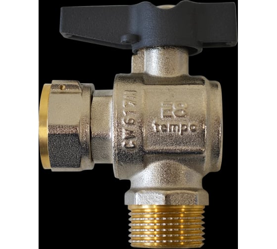 Кран шаровый латунный E8tempo с накидной гайкой (угловой) 3/4 E8000453