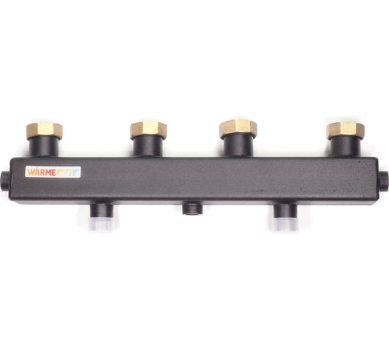 Коллектор с гидроразделителем Warme WKSG.35 Вулкан на 2 контура с накидными гайками с настенными кронштейнами WKSG.35.F.2.KR