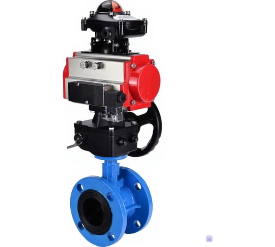 Затвор дисковый DN.ru GGG40-GGG40-EPDM-2W-H Ду50 Ру16 фланц EPDM, пневмопривод DA-105, пневмораспределитель PND2-S1EM-52-1NC-J08-24VDC, БКВ LSB-510-02ExM12-250, ручка дублер HDM-1 D050- D050-90539