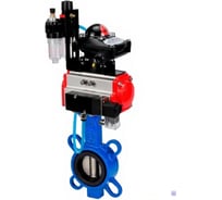 Затвор дисковый DN.ru WCB-316L-VITON Ду100 Ру16, пневмопривод DA-083, пневмораспределительред PND2-S1EM-52-1NC-J08-220VAC, БПВ APU1-10-40-V08 D050-93784