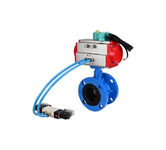 Затвор дисковый DN.ru GGG40-GGG40-EPDM-2W-H Ду65 Ру16 фланц., пн.привод DA-105, пн.распределителем PND1-S2EM-52-2-T08-220VAC, магн.перекл. МППП-200 D050-90888