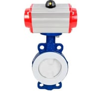 Затвор дисковый поворотный DN.ru WCB-WCB-PTFE-PTFE-Fb-H Ду100 Ру16 с пн.приводом SA-130 с возвратными пружинами D050-91984
