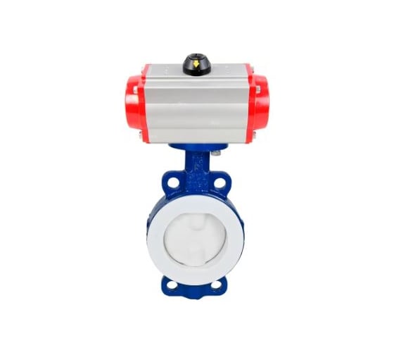 Затвор дисковый поворотный DN.ru WCB-WCB-PTFE-PTFE-Fb-H Ду100 Ру16 с пн.приводом SA-130 с возвратными пружинами D050-91984