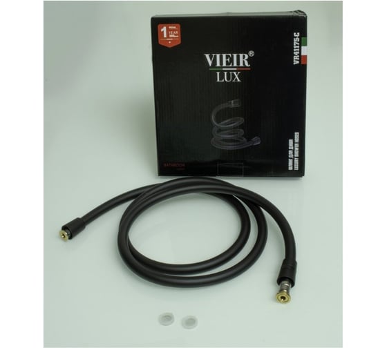 Шланг для душа ViEiR 1/2 x 1/2 150 см черный силиконовый с внутренней резьбой VR41150-C (V)