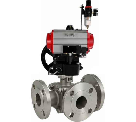 Кран шаровой DN.ru 316-316-PTFE-FP-3L-F-ISO-H Ду50 Ру16 HYMT фланц., пн.привод DA-065, пн.расп.ит PND1-S2EM-52-2-T10-220VAC, HDM-1, БПВ APU1-10-40-V08 D160-81662