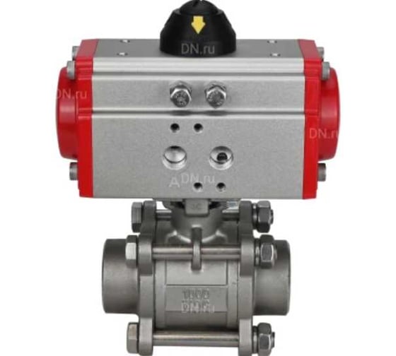 Кран шаровой DN.ru КШПП 316.200-ISO Ду100 Ру25 под приварку, нержавеющая сталь 316 с пневмоприводом SA-140 D160-78413