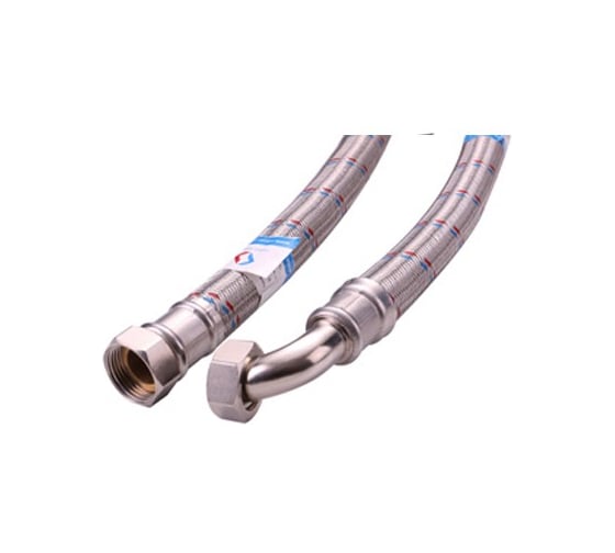 Подводка гибкая угловая для воды ViEiR ГИГАНТ 1 дюйм 100 см гайка гайка в нержавеющей оплетке BZLN100 (V)