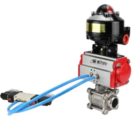 Кран шаровой КШПП 316.200-ISO Ду65 Ру25 под приварку, пн.привод SA-130, пн.распред PND1-S2EM-52-2-T10-220VAC, БКВ LSB-510-02ExM12-250 DN.ru D160-78326