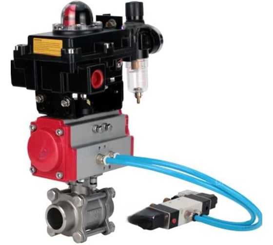 Кран шаровой КШПП 316.200-ISO Ду65 Ру25 под приварку, пн.привод SA-130, пн.распред PND1-S2EM-52-2-T10-220VAC, БКВ LSB-410-02ExM12-250, БПВ APU1-10-40-V08 (опрессов DN.ru D160-78434