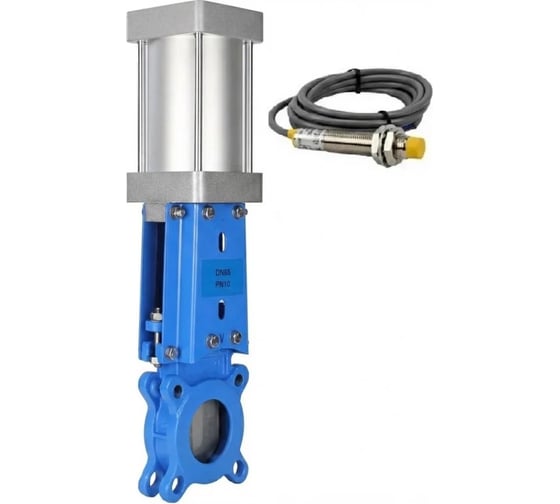 Задвижка шиберная DN.ru 304-304-M-1W Ду80 Ру16 межфланц., выш. шпиндель, пн.привод, пн.распред PND3-S1EM-52-1NC-J08-220VAC KUOIN, LS-12A3-00NI0-220VAC D040-10912