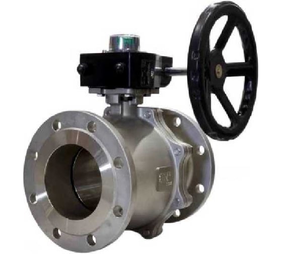 Кран шаровой DN.ru КШ.Ф.П.316.200 Ду40 Ру16 фланцевый, нержавеющая сталь 316 с редуктором HGB-1 D160-78792
