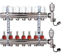 Коллекторная группа ViEiR 1x3/4 5 выходов, латунная, без расходомеров без кранов VR114-05A (V)