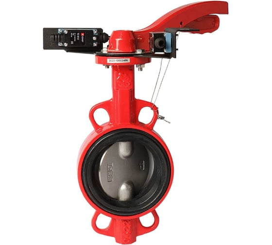 Затвор дисковый поворотный РАШВОРК RUSHWORK, Ду 100, Ру 16, корпус - GJL-250 (GG25), диск - GJS-400-15 (GGG40), уплотнение - EPDM, М/Ф, рукоятка с комплектом сигнализаторов конечных положений Р9300-0-0-М5, 200-100-16-П.01