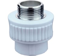 Муфта ViEiR 3 шт 25x1/2 с наружной резьбой прямая комбинированная полипропиленовая латунная для водоснабжения и отопления VRSM253 (V)