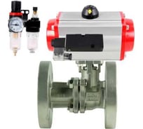 Кран шаровой DN.ru КШ.Ф.П.316.200 Ду100 Ру16 фланц., пн.привод SA-140, пн.распред PND2-S1EM-52-1NC-J08-220VAC, БПВ APU1-10-40-V08 D160-79757