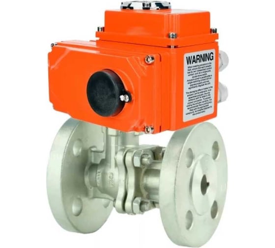 Кран шаровой DN.ru КШ.Ф.П.316.200 Ду50 Ру40 двухходовой, фланцевый, электроприводом QT2-008-24VDC 24В D160-80022