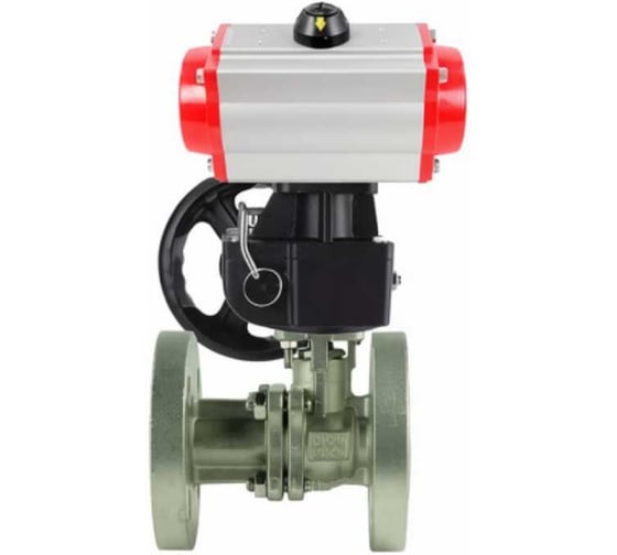 Кран шаровой DN.ru КШ.Ф.П.316.200 Ду50 Ру40 двухходовой, фланцевый с пневмоприводом DA-083 и ручным дублером HDM-2 D160-79475