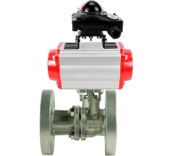 Кран шаровой DN.ru КШ.Ф.П.316.200 Ду50 Ру40 фланцевый, пневмоприводом DA-083, пневмораспределитель PND2-S1EM-52-1NC-J08-220VAC, БКВ LSB-210-02NM12-220/24 D160-79617