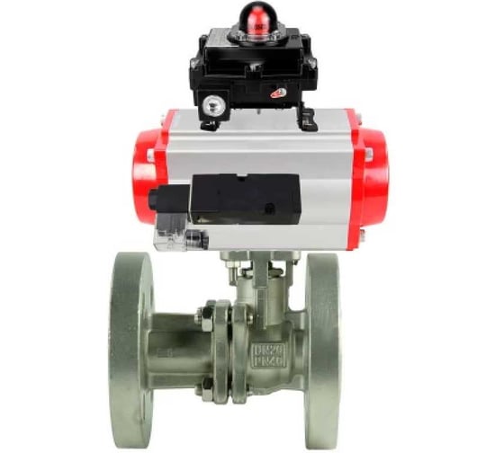 Кран шаровой DN.ru КШ.Ф.П.316.200 Ду50 Ру40 фланцевый, пневмоприводом SA-105, пневмораспределитель PND2-S1EM-52-1NC-J08-220VAC, БКВ LSB-210-02NM12-220/24 D160-79633