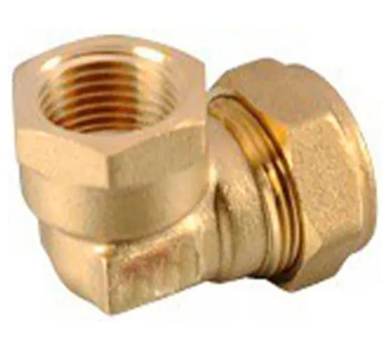 Уголок ViEiR 90° 15×1/2, с внутренней резьбой латунный для гофрированной нержавеющей трубы VPR153 (V)