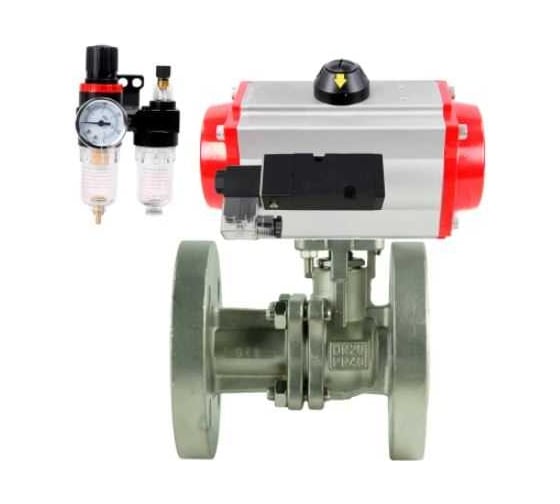 Кран шаровой DN.ru КШ.Ф.П.316.200 Ду125 Ру16, 27х27, фланц., пн.привод SA-160, пн.распред PND2-S1EM-52-1NC-J08-220VAC, БПВ APU1-10-40-V08 D160-79758