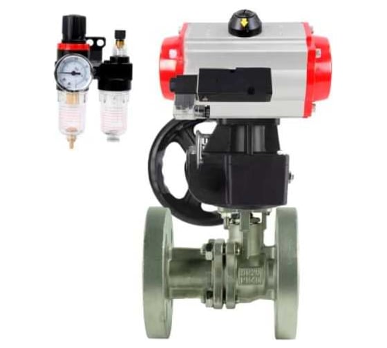 Кран шаровой DN.ru КШ.Ф.П.316.200 Ду125 Ру16, 27х27, фланц., пн.привод DA-140, пн.распред PND2-S1EM-52-1NC-J08-24VDC, руч.дубл. HDM-4, БПВ APU1-10-40-V08 D160-79938