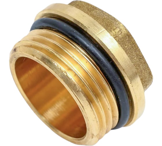 Заглушка резьбовая латунная ViEiR 1 штуцер (наружная резьба) с уплотнительным кольцом для сантехнических соединений и трубопроводов VR28-5M