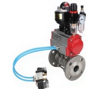 Шаровой кран DN.ru КШФПТ.304.180 Ду25 Ру40, фланц., пн.привод SA-065, пн.распред PND1-S2EM-52-2-T08-220VAC, БКВ LSB-510-02ExM12-250, БПВ APU1-10-40-V08 D160-81469