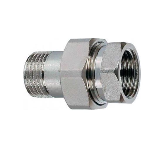 Соединение разъемное (американка) DN.ru НР-ВР-304-PTFE 1/2 Ду15 Ру20 с упл. под гайкой, НР/ВР, BSPT/BSPP D270-20271