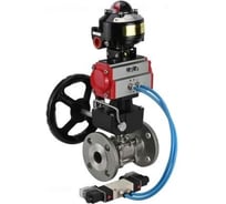 Шаровой кран DN.ru КШФПТ.304.180 Ду25 Ру40, фланц., пн.привод DA-052, пн.распред PND1-S2EM-52-2-T10-220VAC, БКВ LSB-510-02ExM12-250, руч.дубл. HDM-1 D160-81352