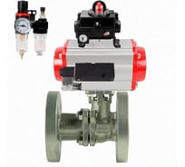 Кран шаровой DN.ru КШ.Ф.П.316.200 Ду50 Ру40, фланцевый, пневмопривод, DA-083, пневмораспределитель PND2-S1EM-52-1NC-J08-24VDC, БКВ LSB-410-02ExM12-250, БПВ APU1-10-40-V08 D160-79887