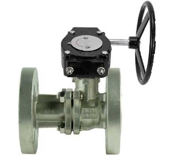 Кран шаровой DN.ru КШ.Ф.П.316.200 Ду65 Ру16 двухходовой, фланцевый с редуктором RDN-4 D160-80012