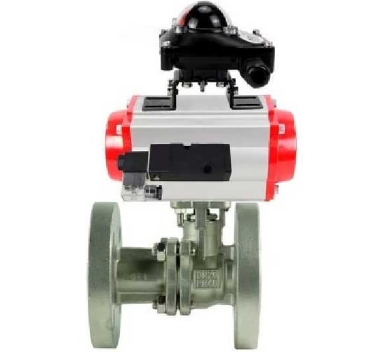 Кран шаровой DN.ru КШ.Ф.П.316.200 Ду65 Ру16 фланцевый, пневмопривод, DA-083, пневмораспределитель PND2-S1EM-52-1NC-J08-220VAC, БКВ LSB-410-02ExM12-250 D160-79679