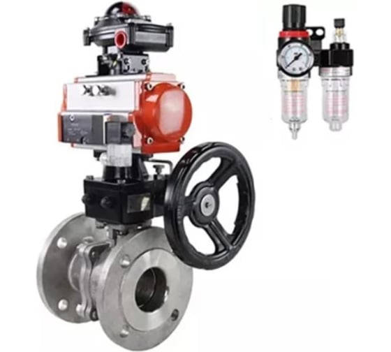 Кран шаровой DN.ru КШ.Ф.П.316.200 Ду40 Ру16 фланц., пн.привод DA-083, пн.расп. PND2-S1EM-52-1NC-J08-24VDC, ручн.дублер HDM-2, БПВ APU1-10-40-V08, БКВ LSB-510-02ExM12-250 D160-78716