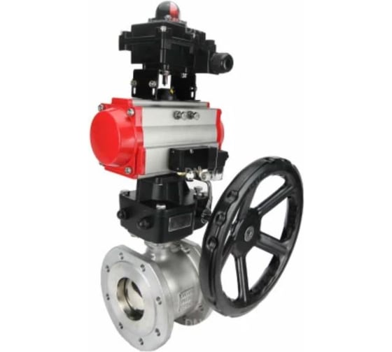 Кран шаровой DN.ru КШ.Ф.П.316.200 Ду40 Ру16 фланц., пн.привод DA-083, пн.расп. PND2-S1EM-52-1NC-J08-24VDC, БКВ LSB-410-02ExM12-250, руч.дубл. HDM-2 D160-78769