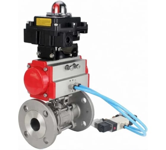 Шаровой кран DN.ru КШФПТ.304.180 Ду40 Ру40, фланц., PTFE, пн.привод SA-083, пн.распред PND1-S2EM-52-2-T10-220VAC, БКВ LSB-410-02ExM12-250 D160-81528