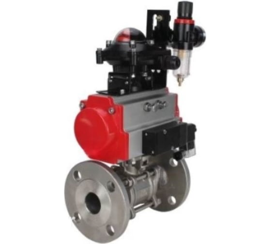 Шаровой кран DN.ru КШФПТ.304.180 Ду40 Ру40, фланц., пн.привод SA-083, пн.распред PND1-S2EM-52-2-T08-220VAC, БКВ LSB-410-02ExM12-250, БПВ APU1-10-40-V08 D160-81451