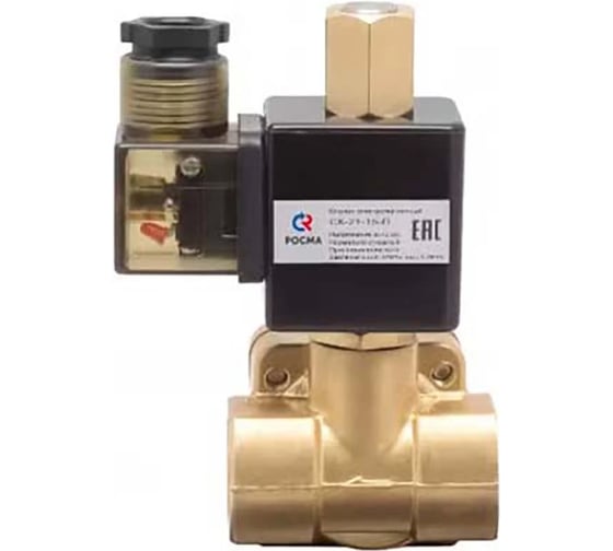 Клапан электромагнитный Росма РОСМА СК-21 непрямого действия, НО, 220 В, латунный, мембрана NBR, D130-03596